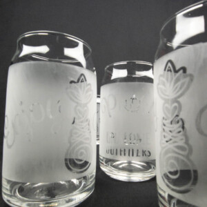 12 oz etched Unalome can-shaped glasses