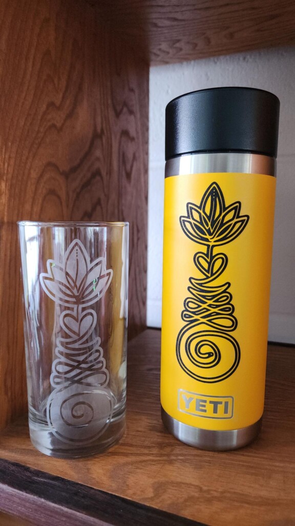 Etched Unalome Highball and Unalome Yeti Insulated Beverage Container