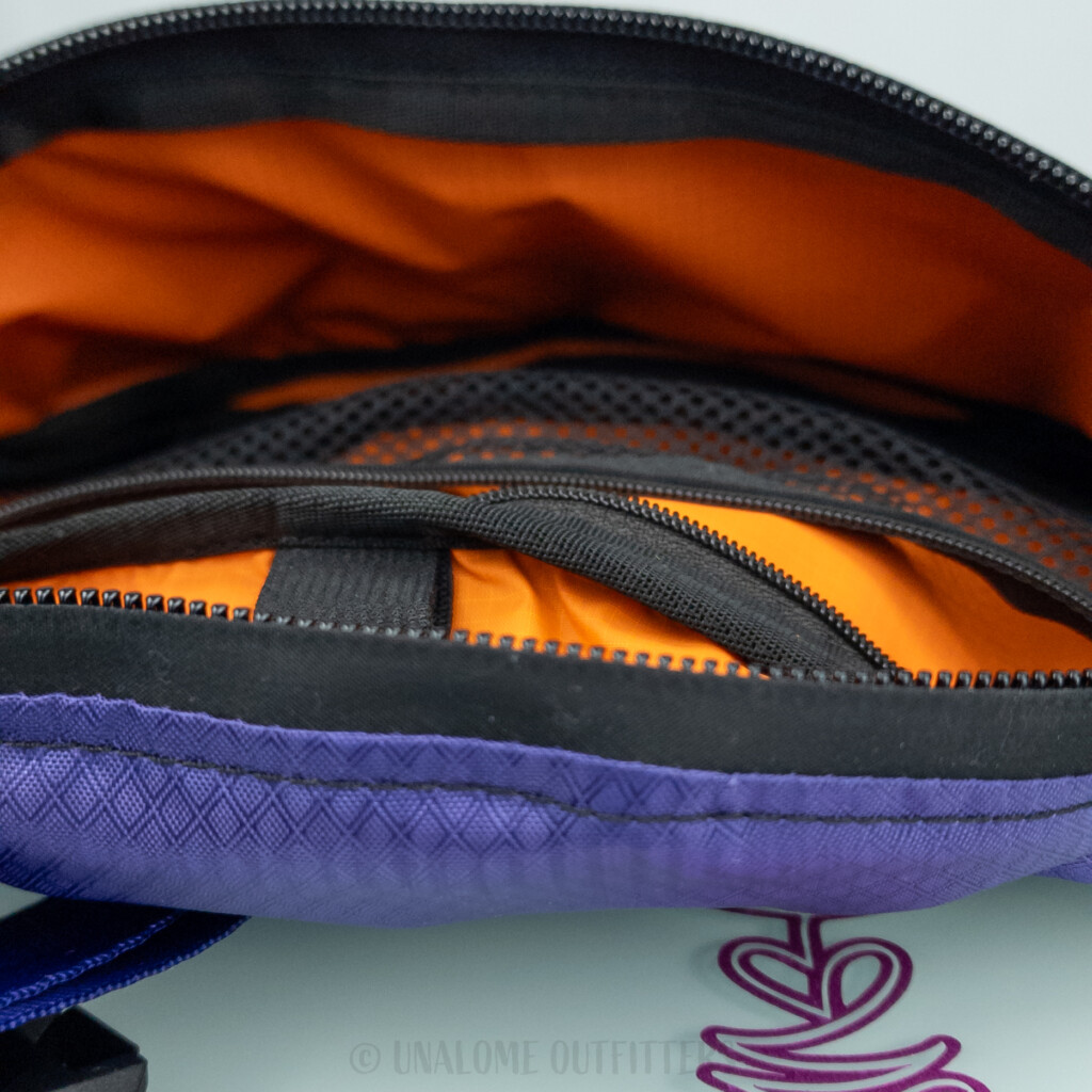 Purple Retro Sling Bag Close-up Internal Pocket