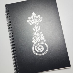 Black Unalome A5 Notebook with blank pages